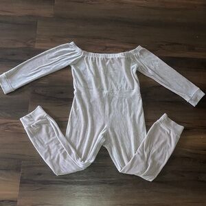 Off-Shoulder Blush Pink Jumpsuit